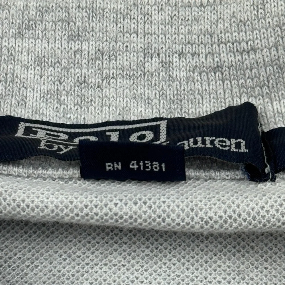 Vintage Polo Ralph Lauren Polo Shirt Mens XL Gray Pony‎ Classic Fit Made In USA